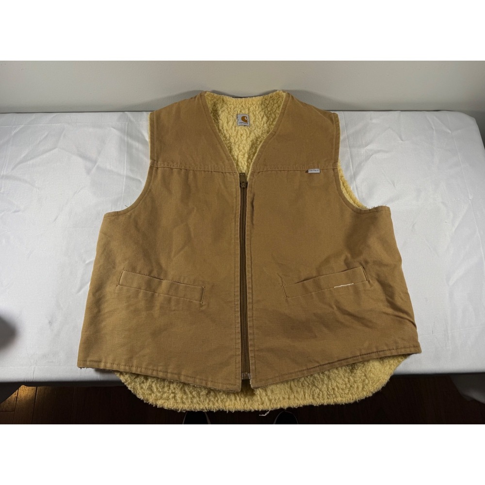 DEADSTOCK Cond. Vtg 80s Carhartt 6SV Sherpa Vest Duck Canvas USA Union Made XL